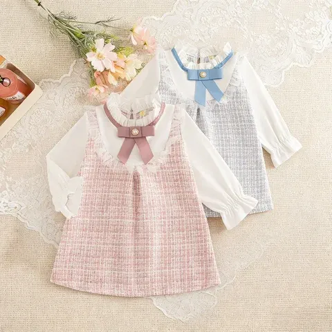 Langarm Babykleid Frühling Herbst Prinzessin