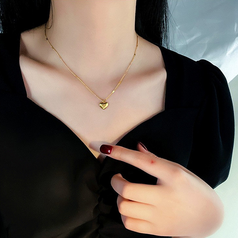 Damen-Choker mit Herz-Anhänger, vergoldet 3