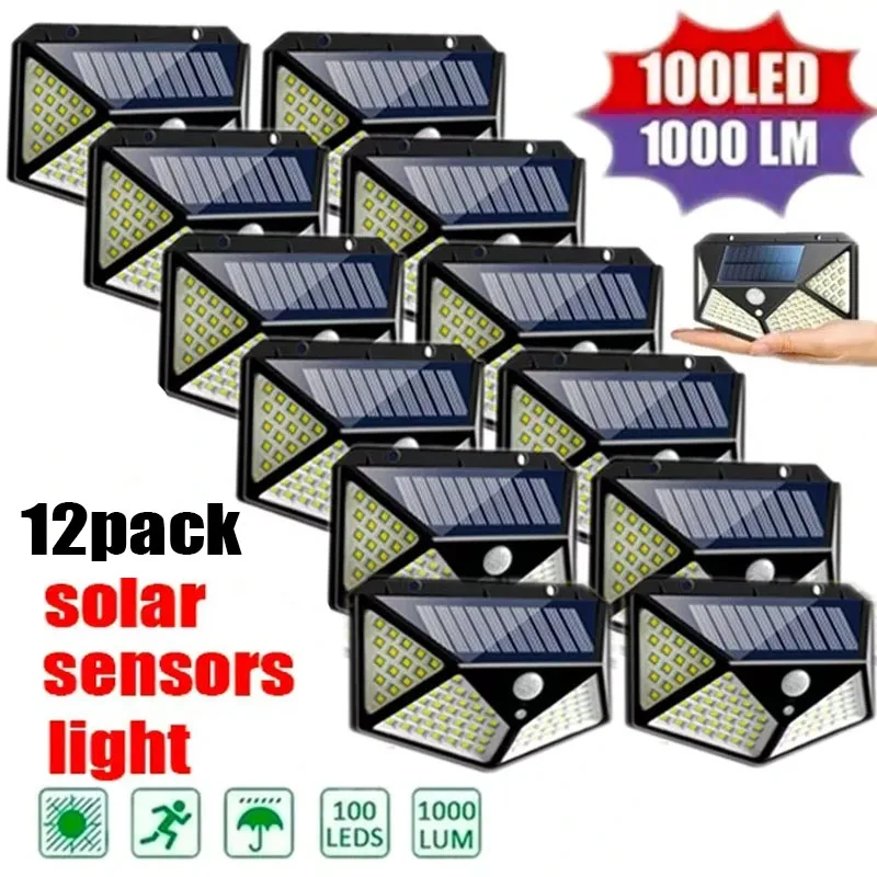 100 LED Solar-Wandleuchte mit Bewegungsmelder 2