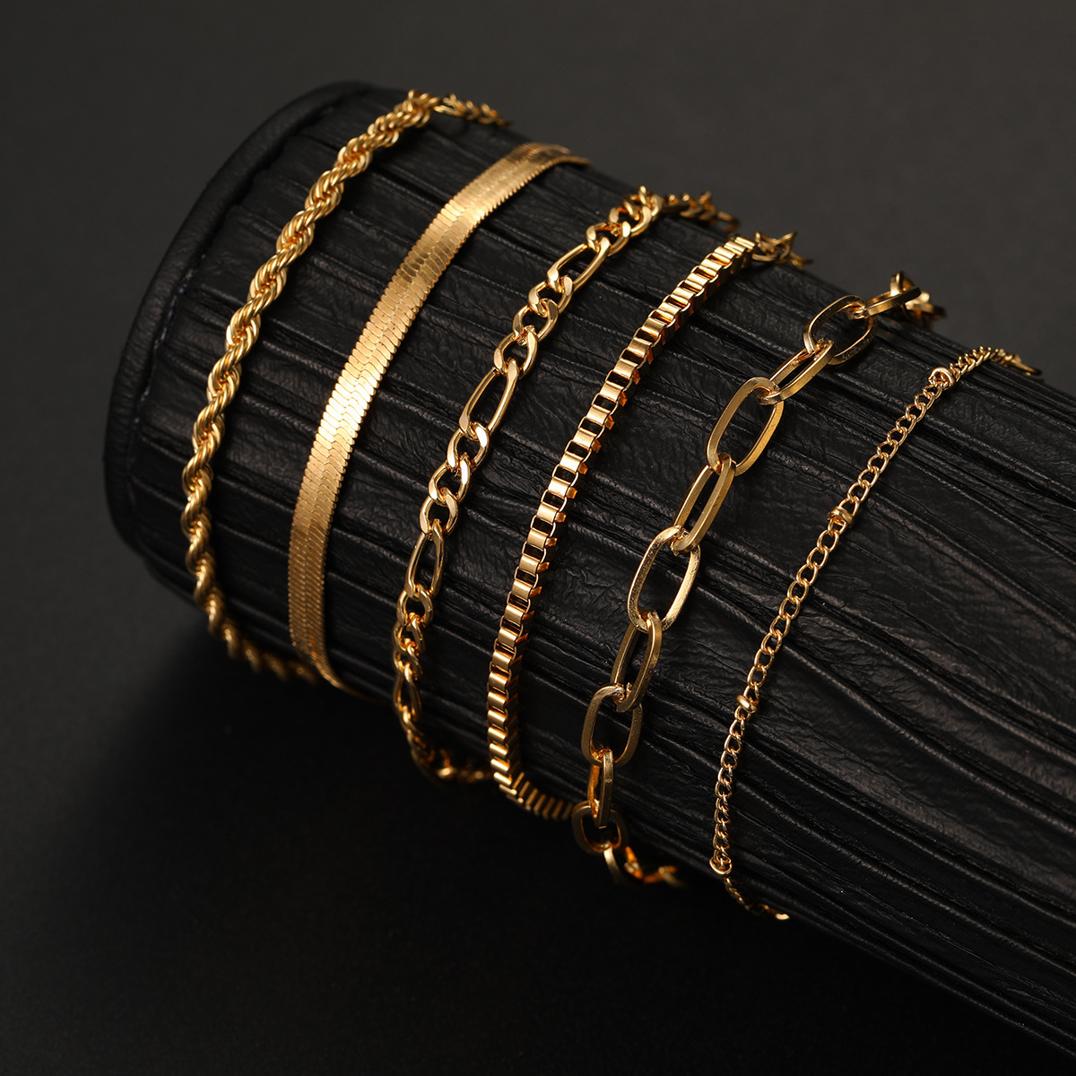 Verstellbares Figaro-Armband, Unisex, Edelstahl 4