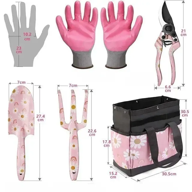Pinkes Gartenwerkzeug-Set Aluminium für Mädchen 4