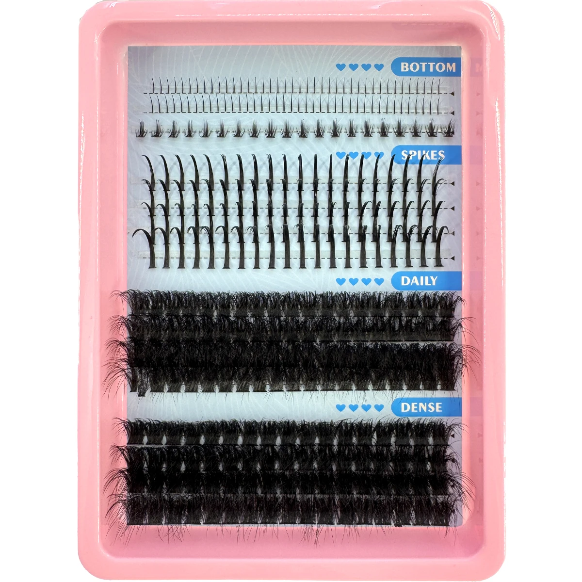 Dicke Spike-Wimpern-Cluster, 15 Reihen 2
