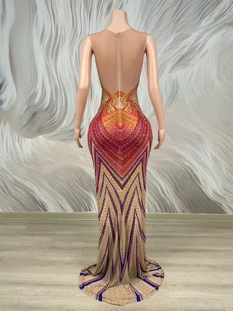 Strass-Netz-Abendkleid 2