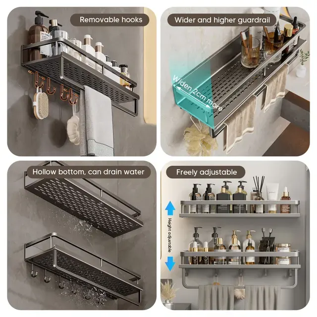 Aluminium Eck-Duschregal ohne Bohren 2