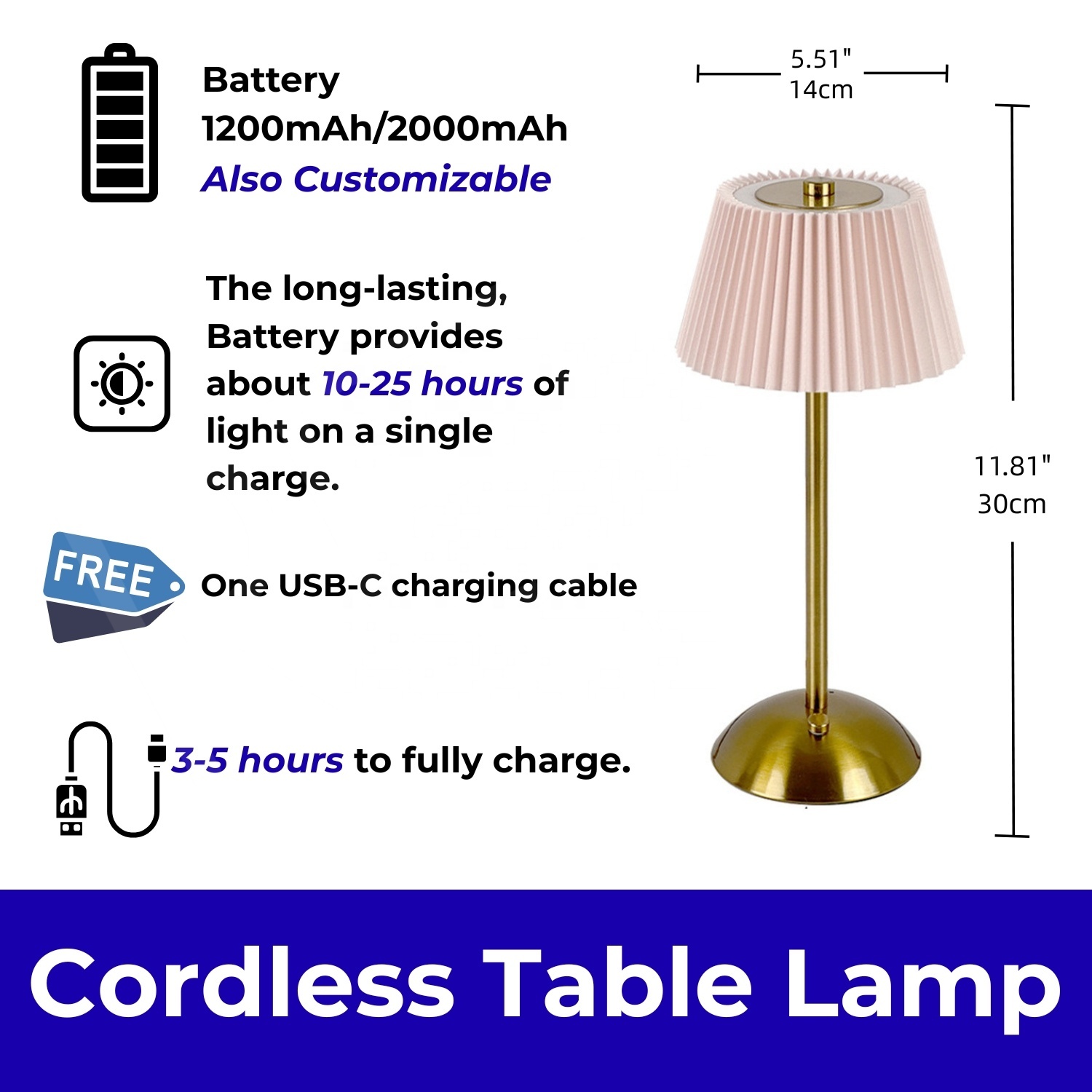 Kabellose LED-Tischlampe mit Touch-Dimmer 2