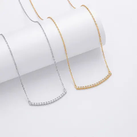 Minimalistische Zirkonia-Halskette aus 925er Silber