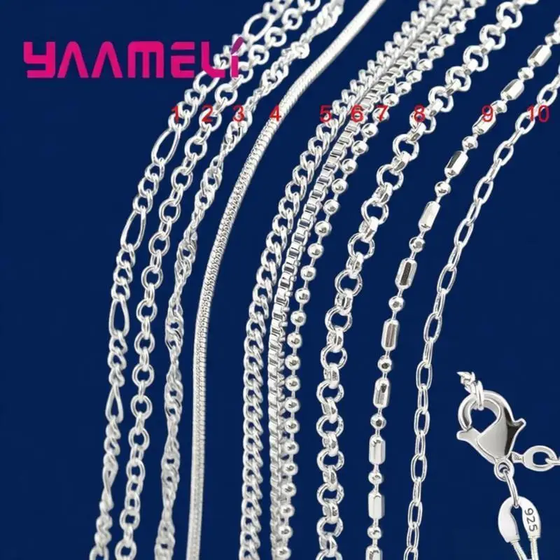 925er Sterlingsilber-Halskette mit Karabinerverschluss 4