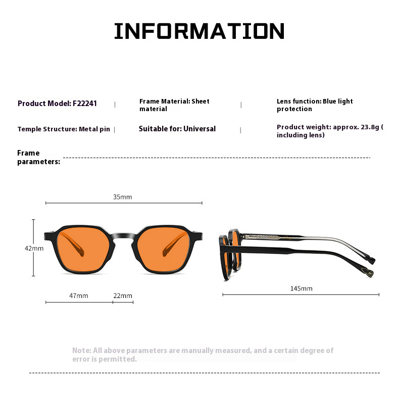 Unisex Acetat Vollrandbrille mit Blaulichtfilter 3