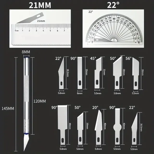 13-teiliges Metall-Schnitzmesser-Set für Präzisionsarbeiten 3