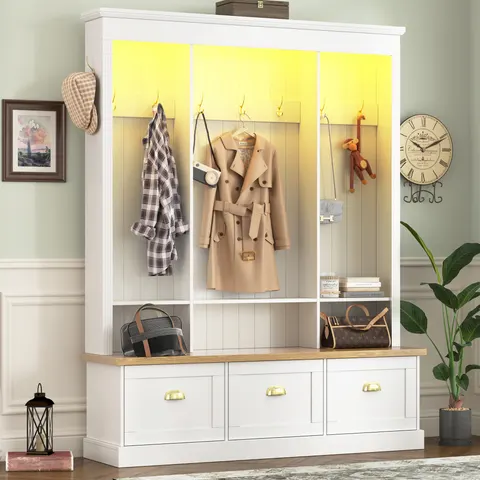 LED Garderobenbaum mit 9 Haken