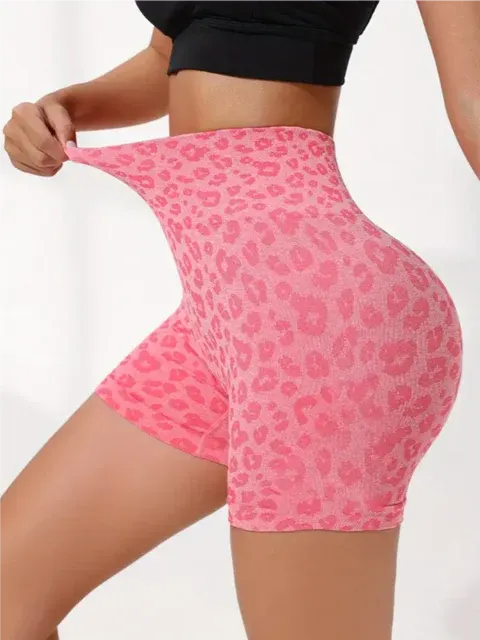 Hochtaillierte Leoparden-Yogahose mit Pfirsich-Effekt 2