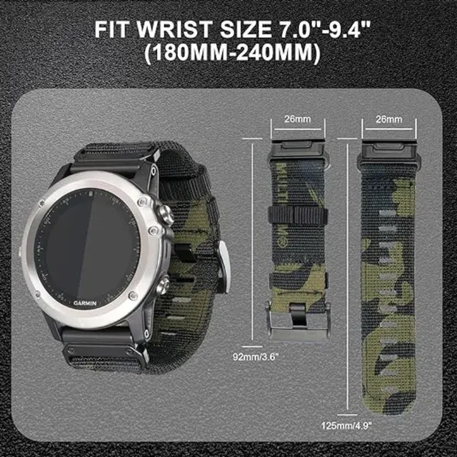 Geflochtenes Nylonarmband 22 mm für Garmin Fenix 3