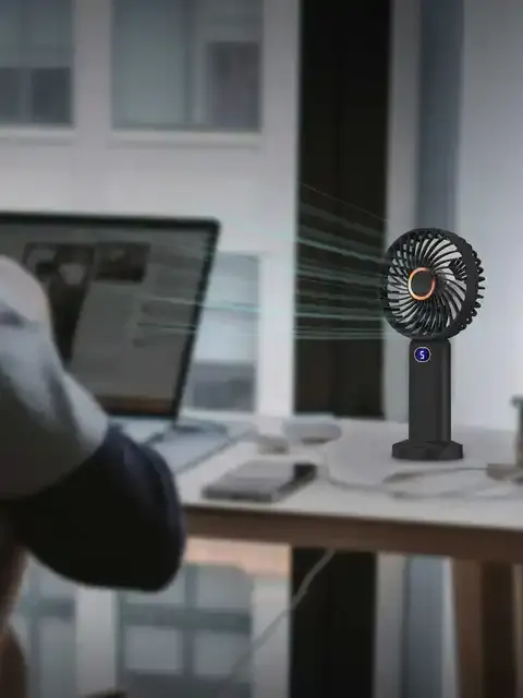 Tragbarer USB-Handventilator mit Digitalanzeige 3