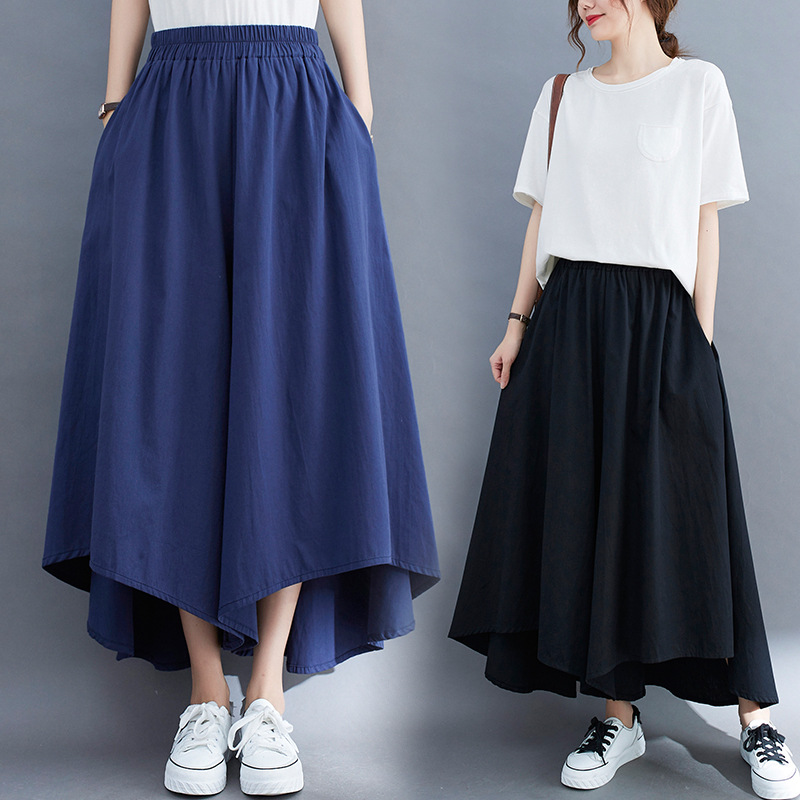 Damen-Weitbein-Hose mit hoher Taille