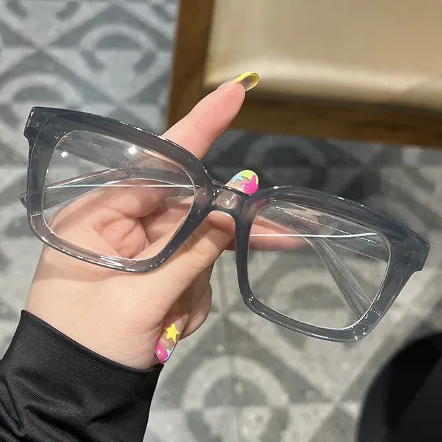 Retro-Quadratbrille mit Klarglas für Frauen 2