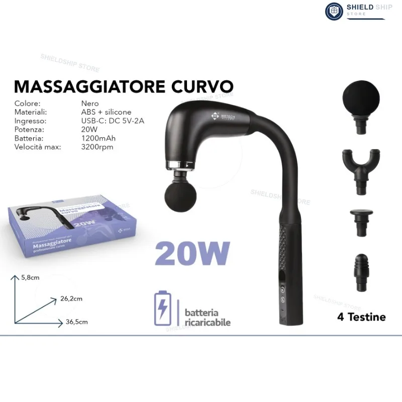 Mini-Massagepistole wiederaufladbar 3-Gang Tiefengewebe 4