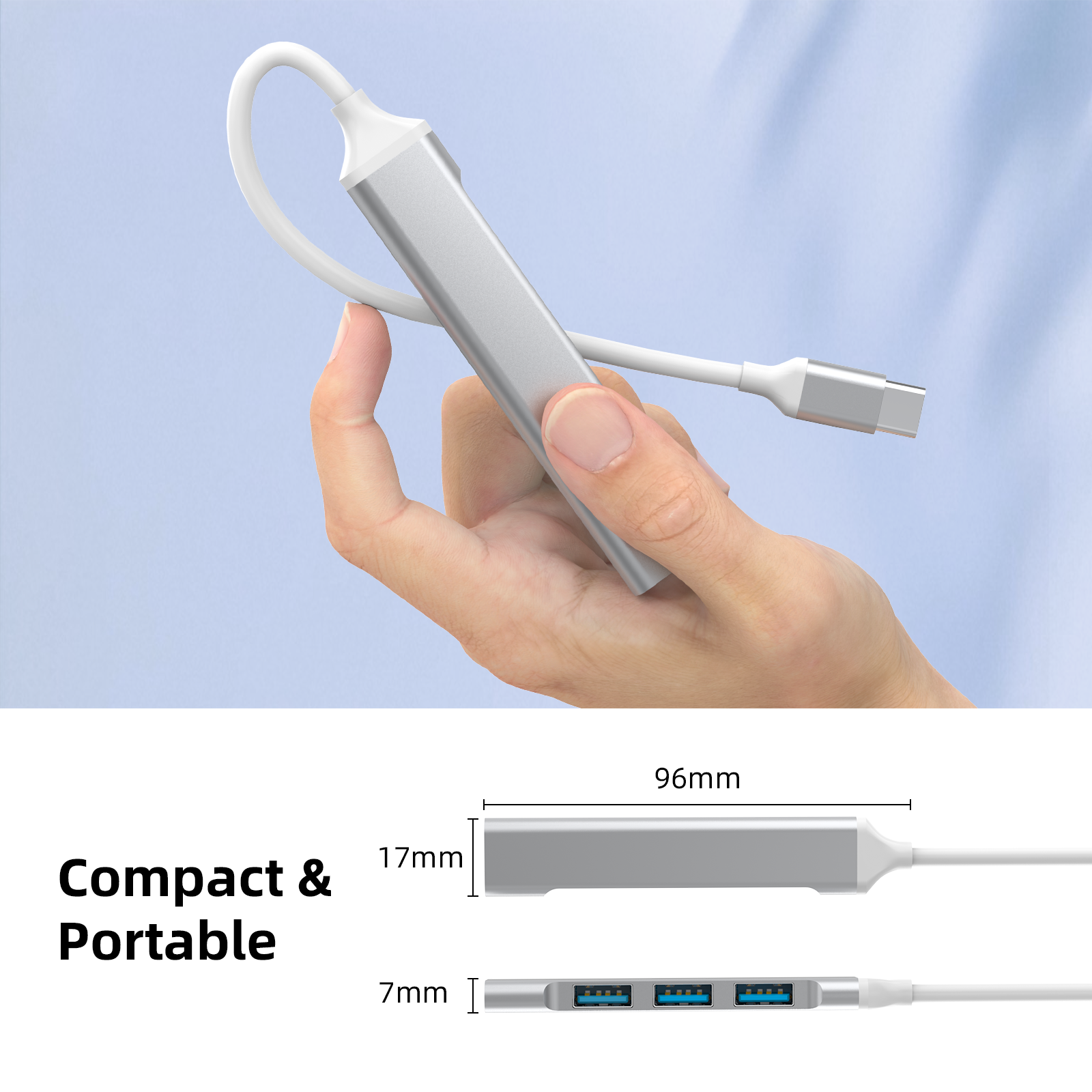 4-Port-USB-C-Hub mit USB-3.0-Anschlüssen 4