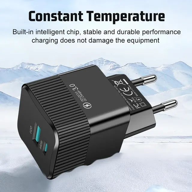 25 W 2-Port USB-C Mini-Reiseladegerät 3