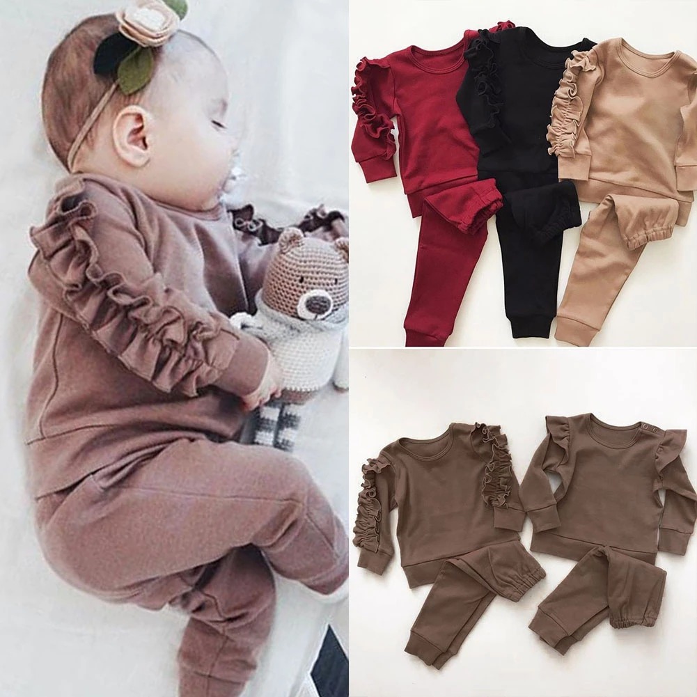 Baby-Rüschen-Pullover-Set