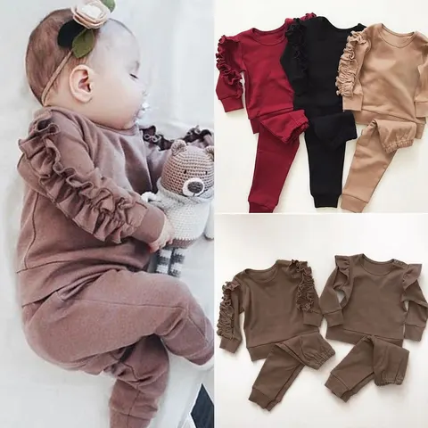 Baby-Rüschen-Pullover-Set