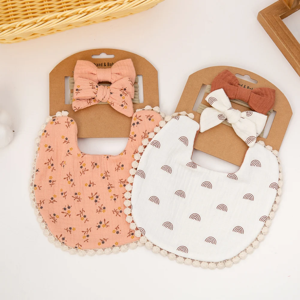 Baby-Lätzchen-Stirnband-Set 4