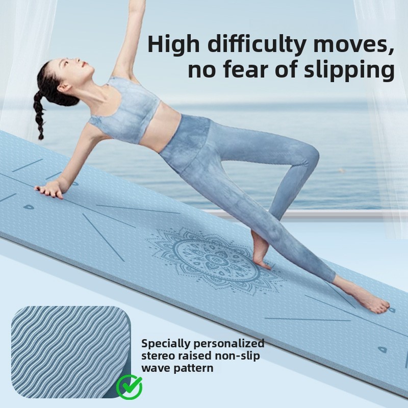 Rutschfeste TPE Yogamatte mit Ausrichtungslinien 2