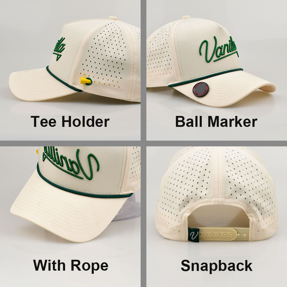 Atmungsaktive Golfkappe mit Gummipatch 3