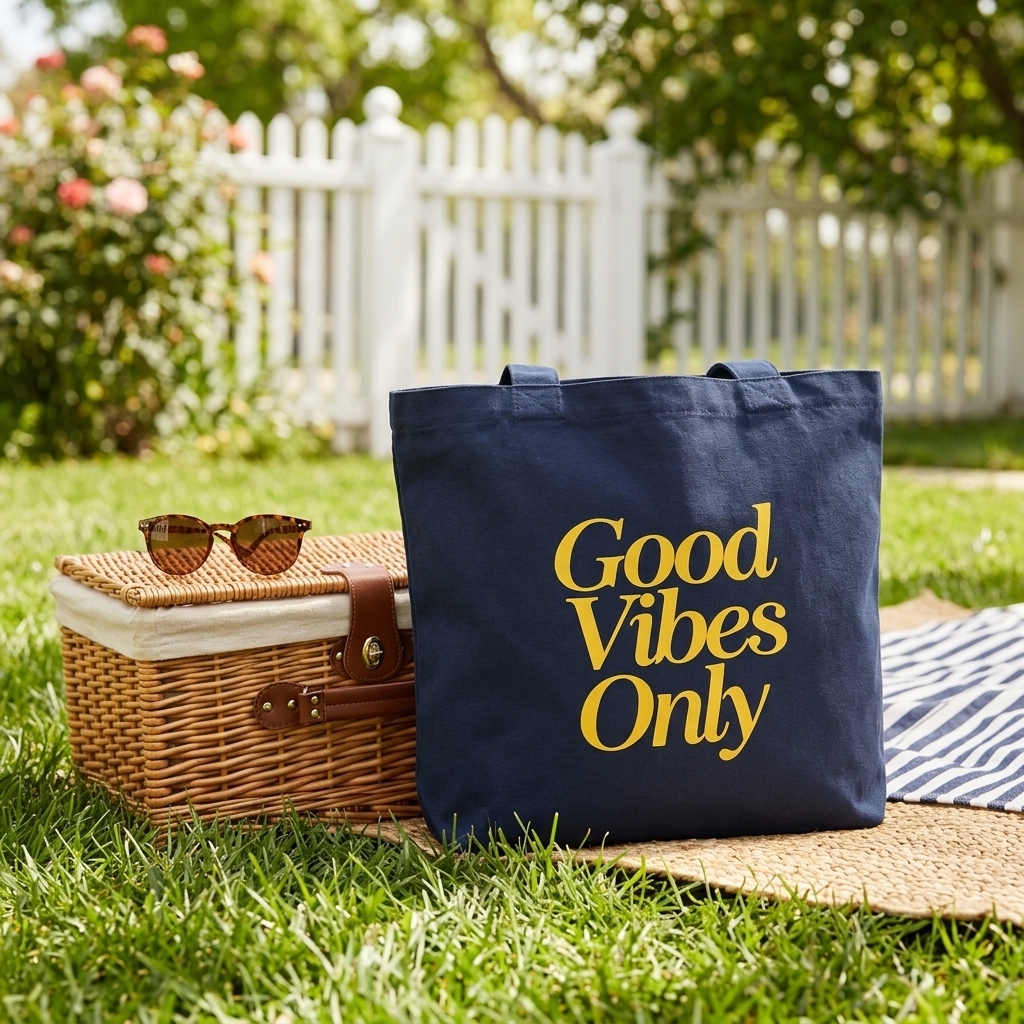 Großer Canvas-Shopper mit geometrischem Print 4