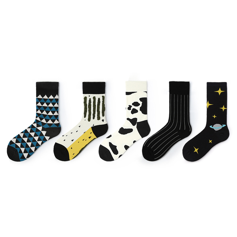 Bunte Jacquard-Crew-Socken im 5er-Set 3