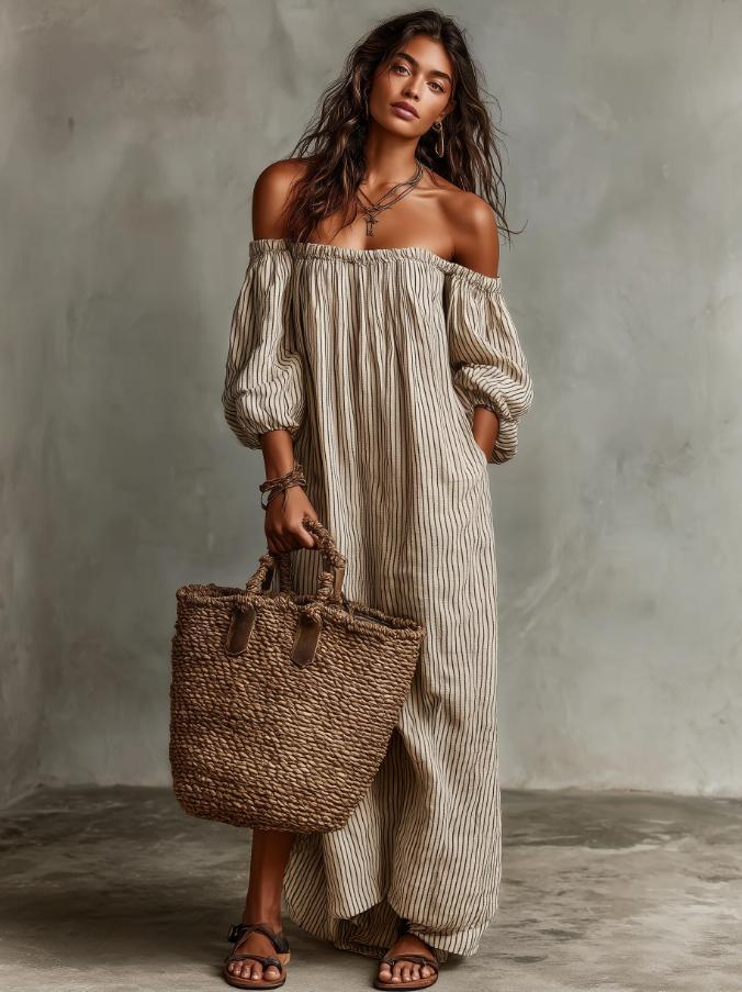 Gestreiftes Freizeitkleid