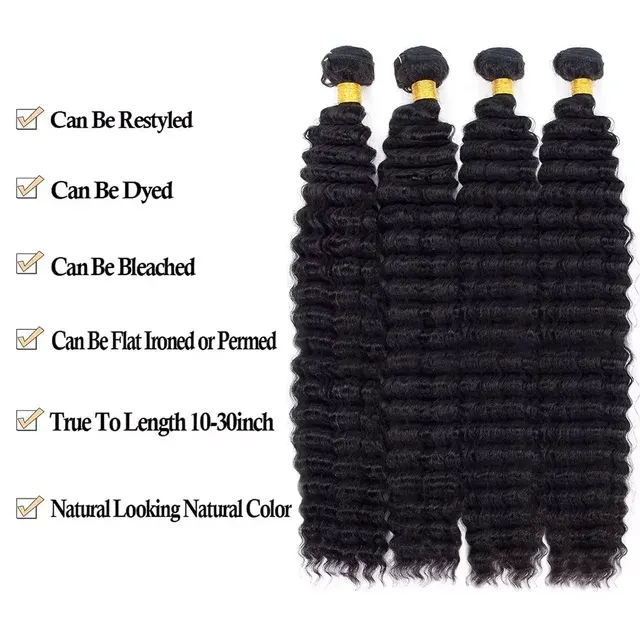 Deep Wave Remy-Haarbündel, Naturfarbe, Brasilianisch 4