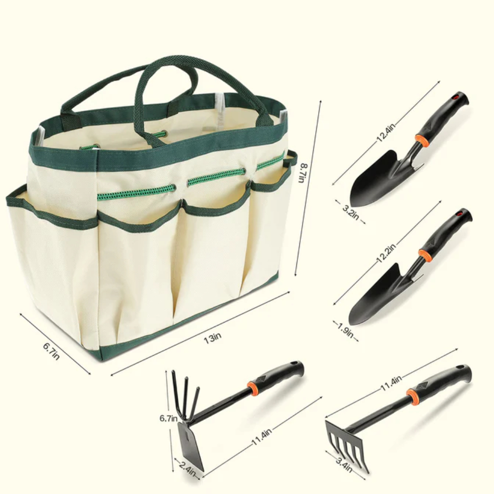 5-teiliges Gartenwerkzeug-Set mit Tasche 3