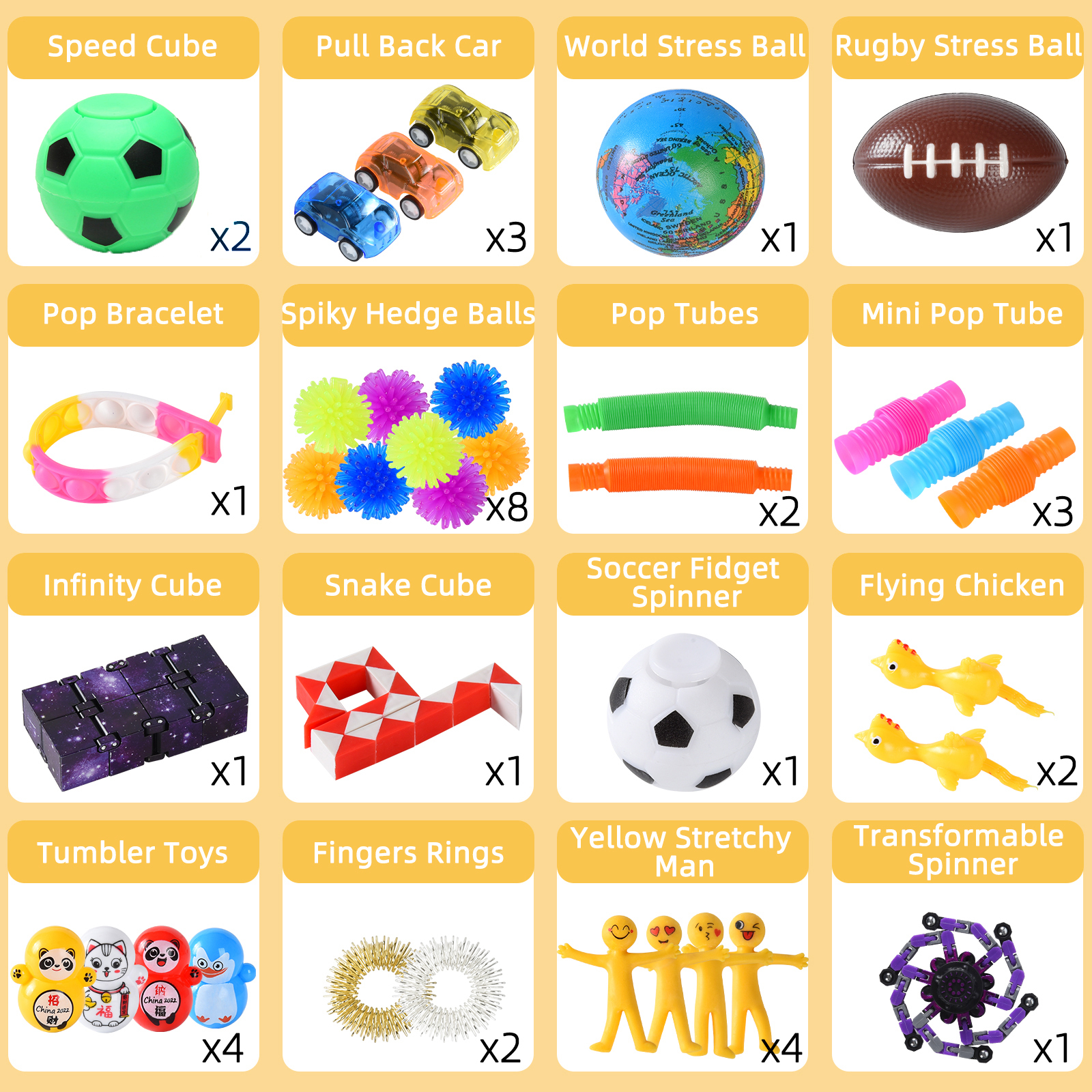 72-teiliges Fidget-Toy-Set aus PU 2
