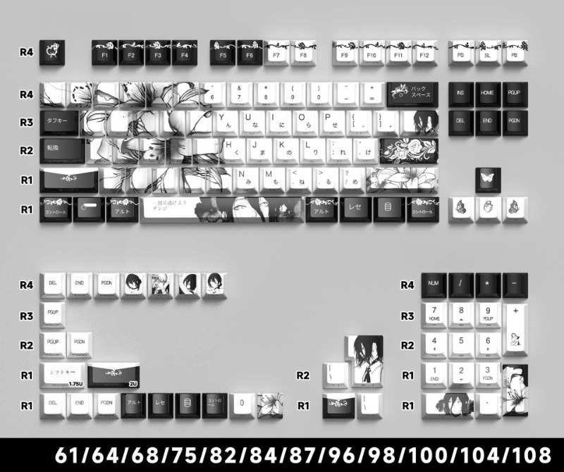 Personalisierbare Anime-Tastenkappen 129/135 Tasten 3
