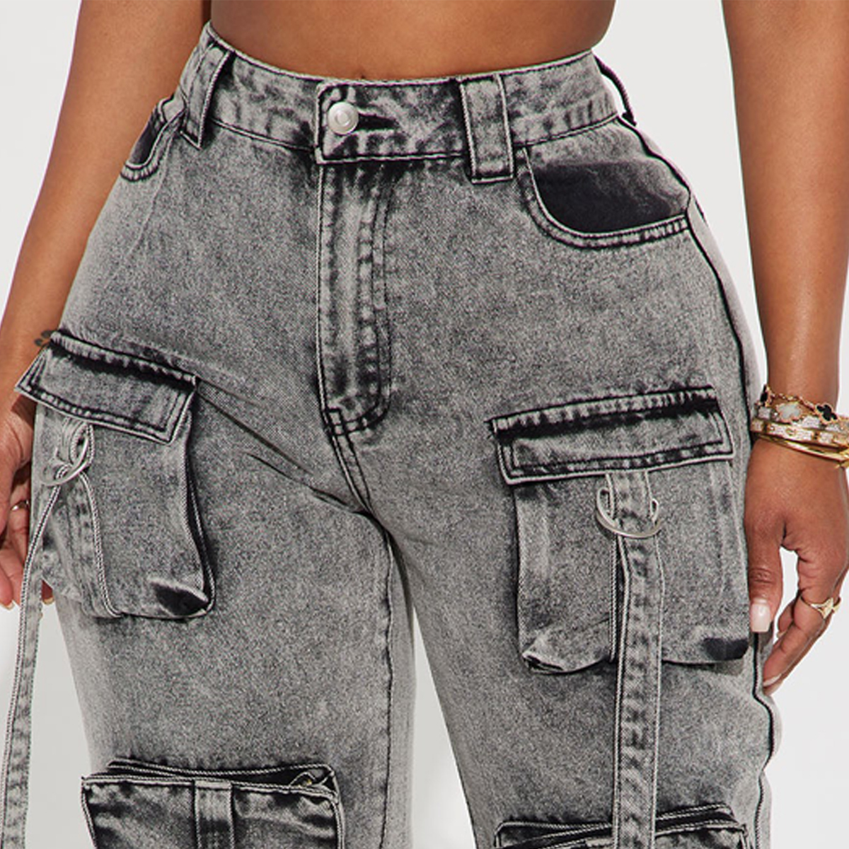 Atmungsaktive Cargohose aus Baumwolle für Damen 2