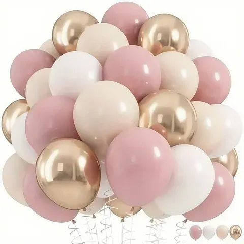 Macaron-Ballonset in Pink und Gold