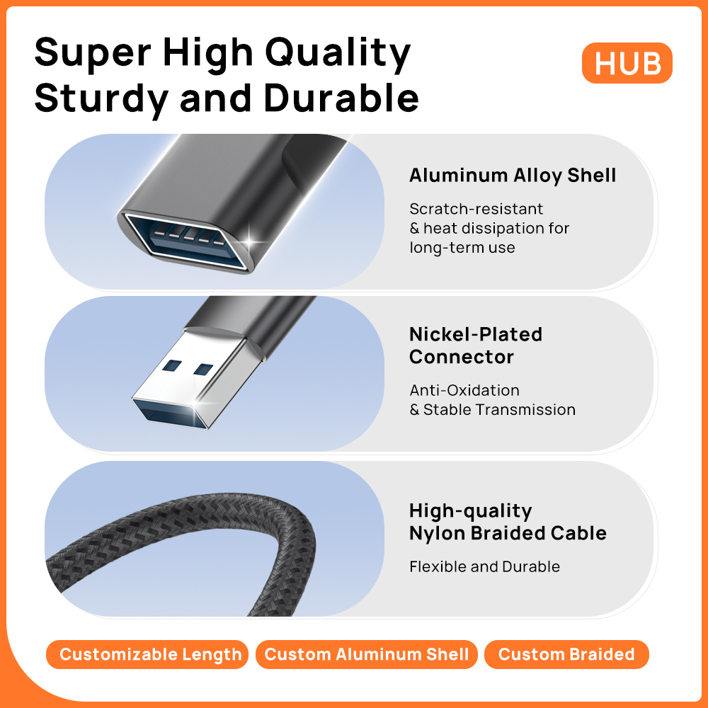 USB-C-Hub 4-in-1 Docking-Station, USB 3.0 3