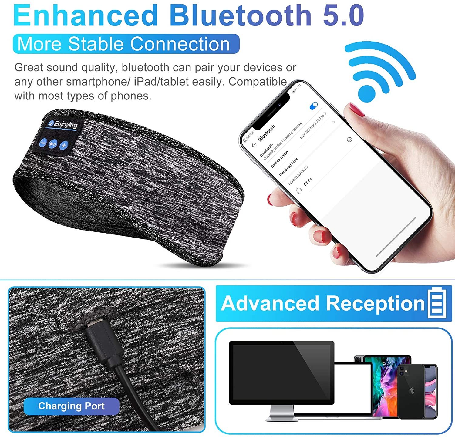 Bluetooth Schlaf Stirnband für Sport 4
