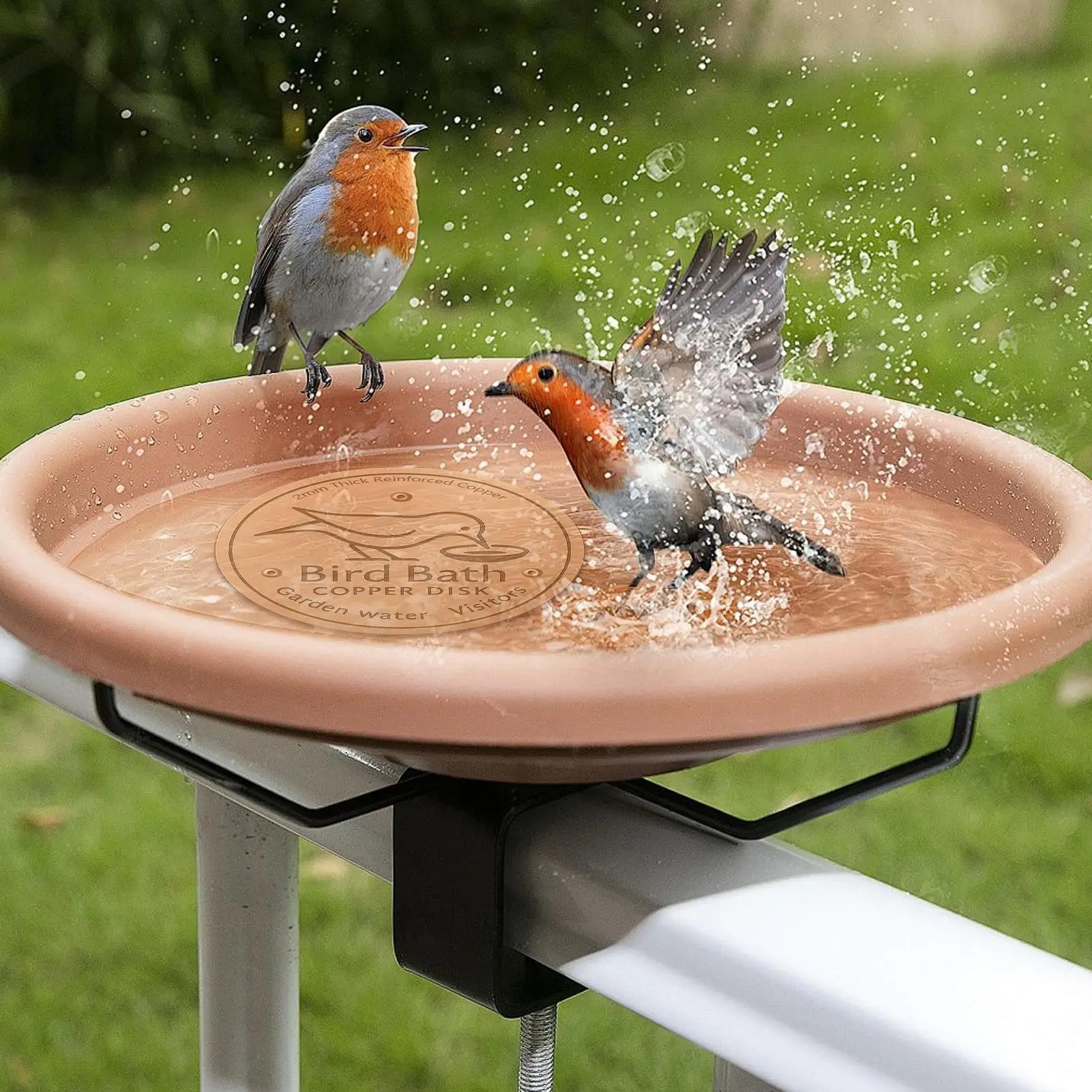 Kupfer Vogelbad Reinigungstablett 3