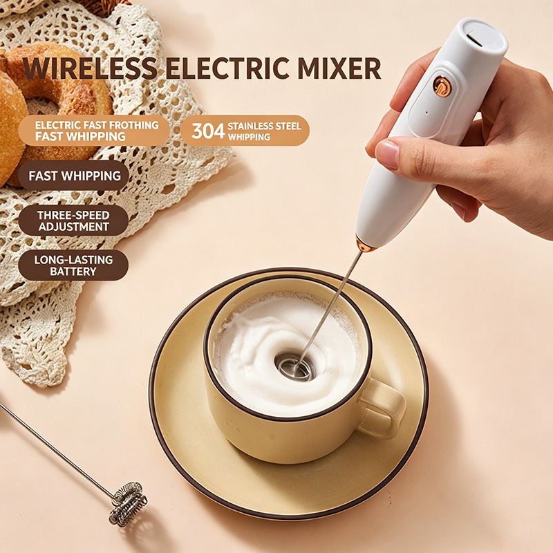 Elektrischer Milchaufschäumer mit Quirl 4