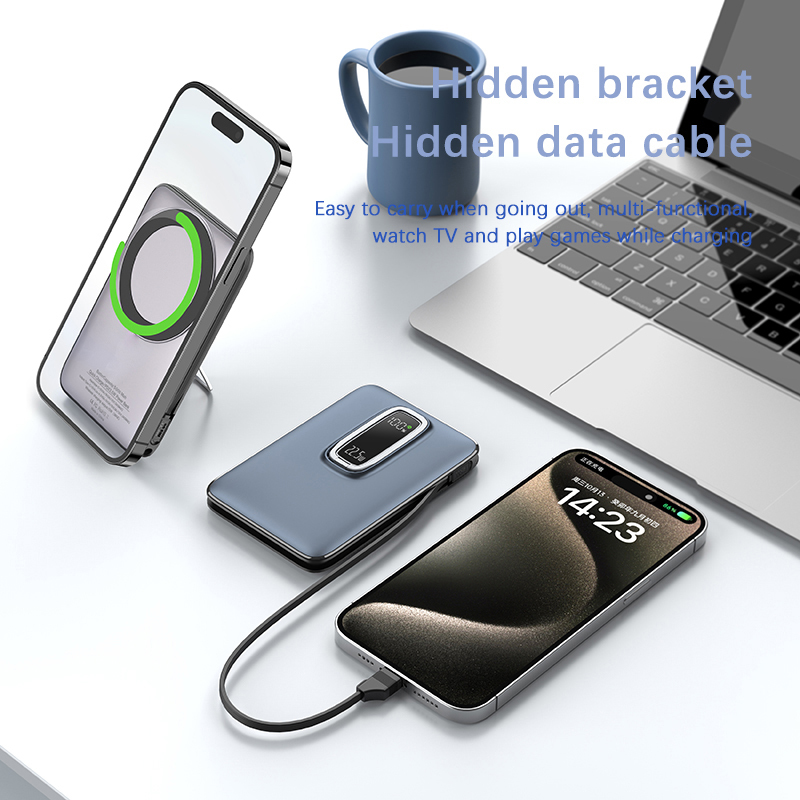 Magnetische Powerbank 10000mAh mit eingebautem Kabel 3