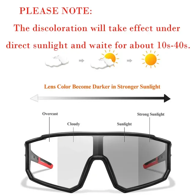 Photochrome Radbrille, winddicht 2
