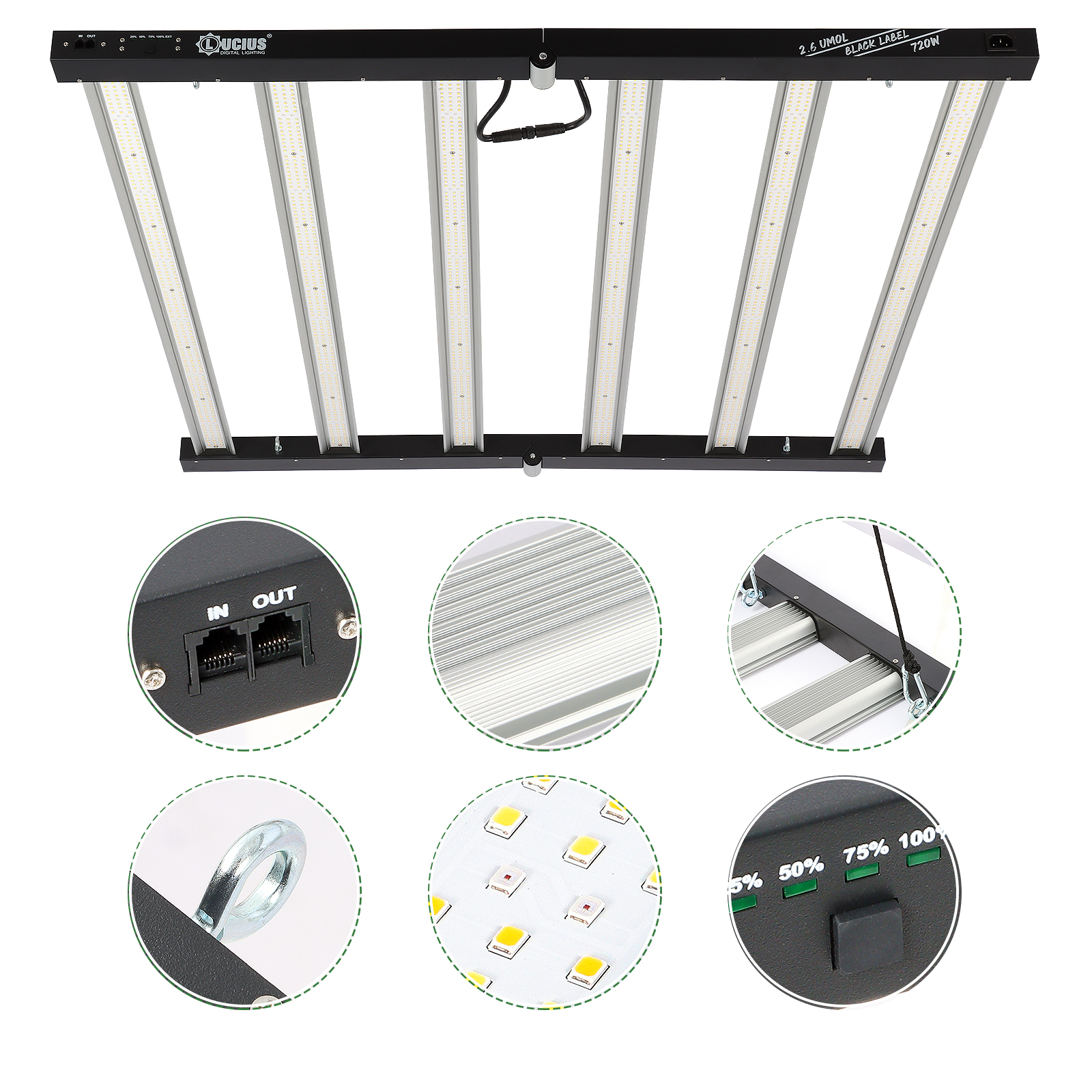 720W Aluminium LED Pflanzenlampe Vollspektrum 2