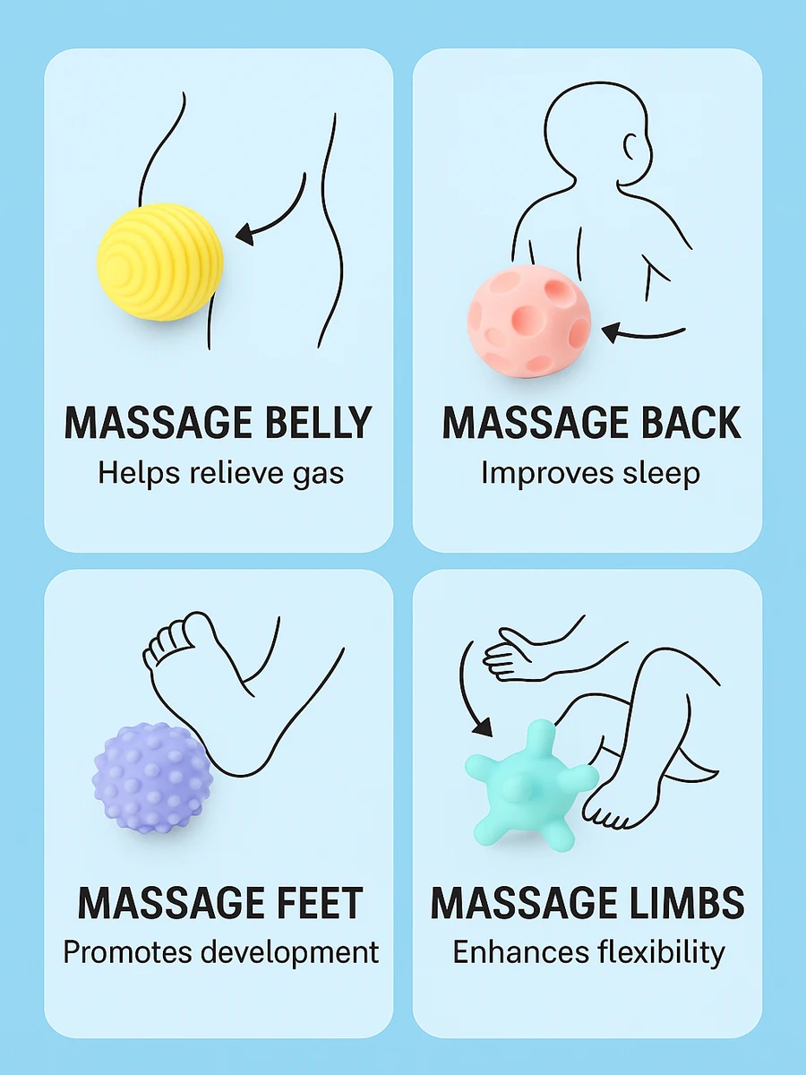6er Set Baby Sensorikbälle Massageball 3