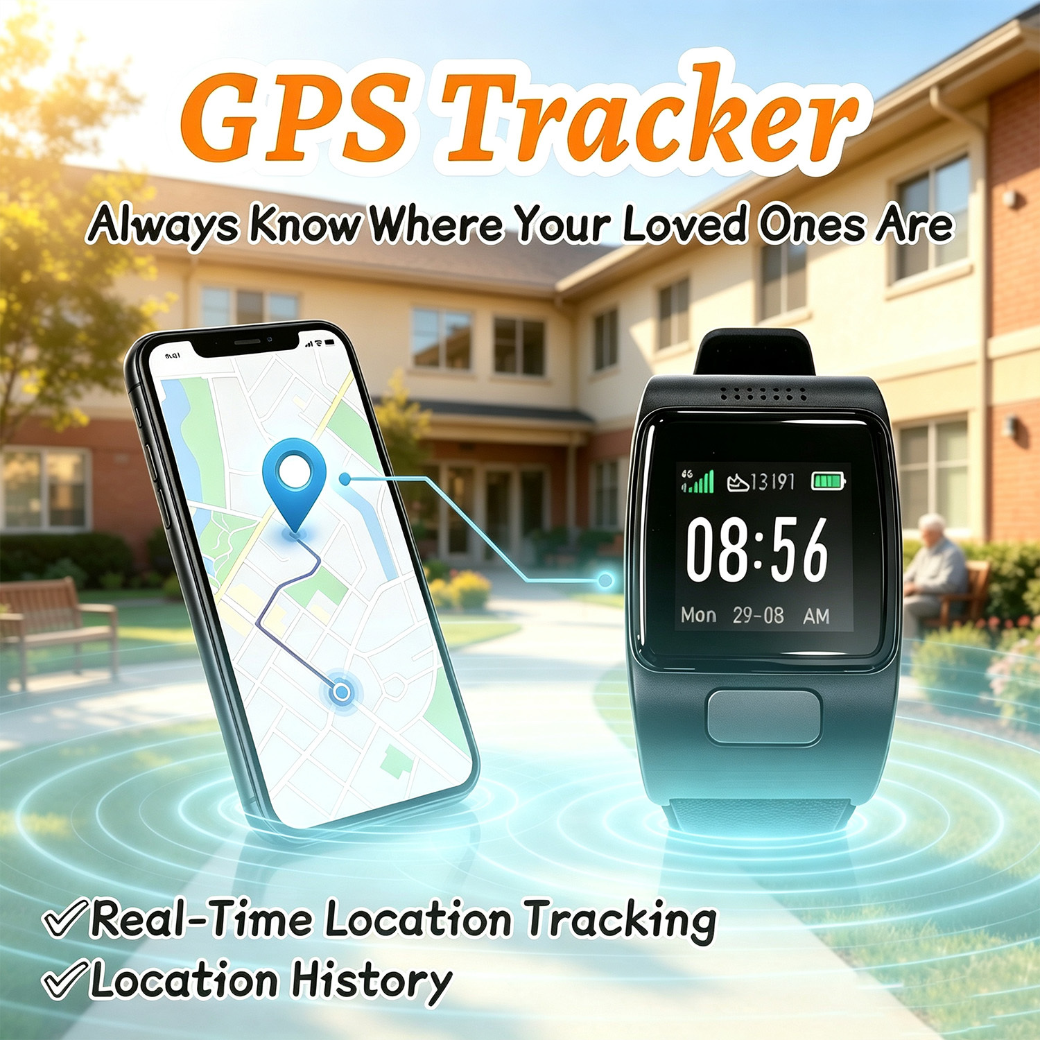 Seniorenuhr mit SOS Notruf und GPS 3