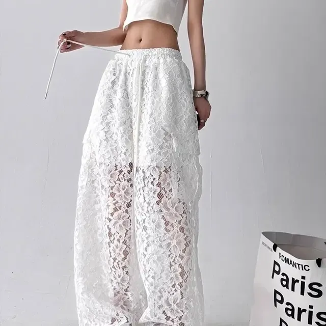 Damen Spitzen Cargohose 2