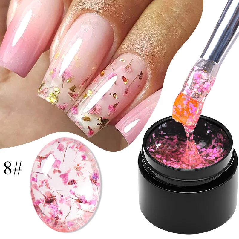 Rosa Trockenblumen-Gel-Nagellack, 5 ml