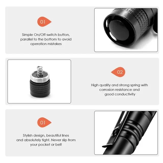 Ultrahelle Mini-Stiftlampe für Camping und Notfall 3