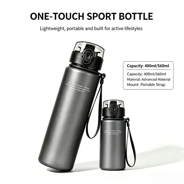 Auslaufsichere BPA-freie Sportwasserflasche 560 ml 1