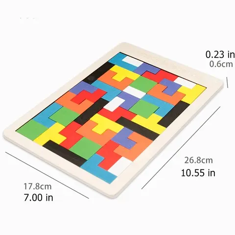 Bunte Holz-Tangram Montessori Puzzle